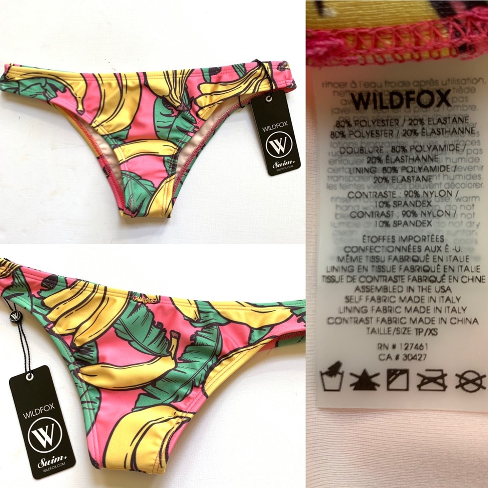 Wildfox Banana Bikini Mermaid Top Brazilian Bottom - Picture 7 of 8